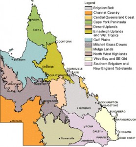 Pasture regions of Queensland map