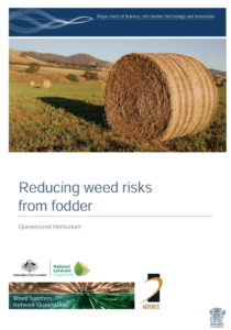 The cover page of the booklet 'Reducing weed risks from fodder crops'.