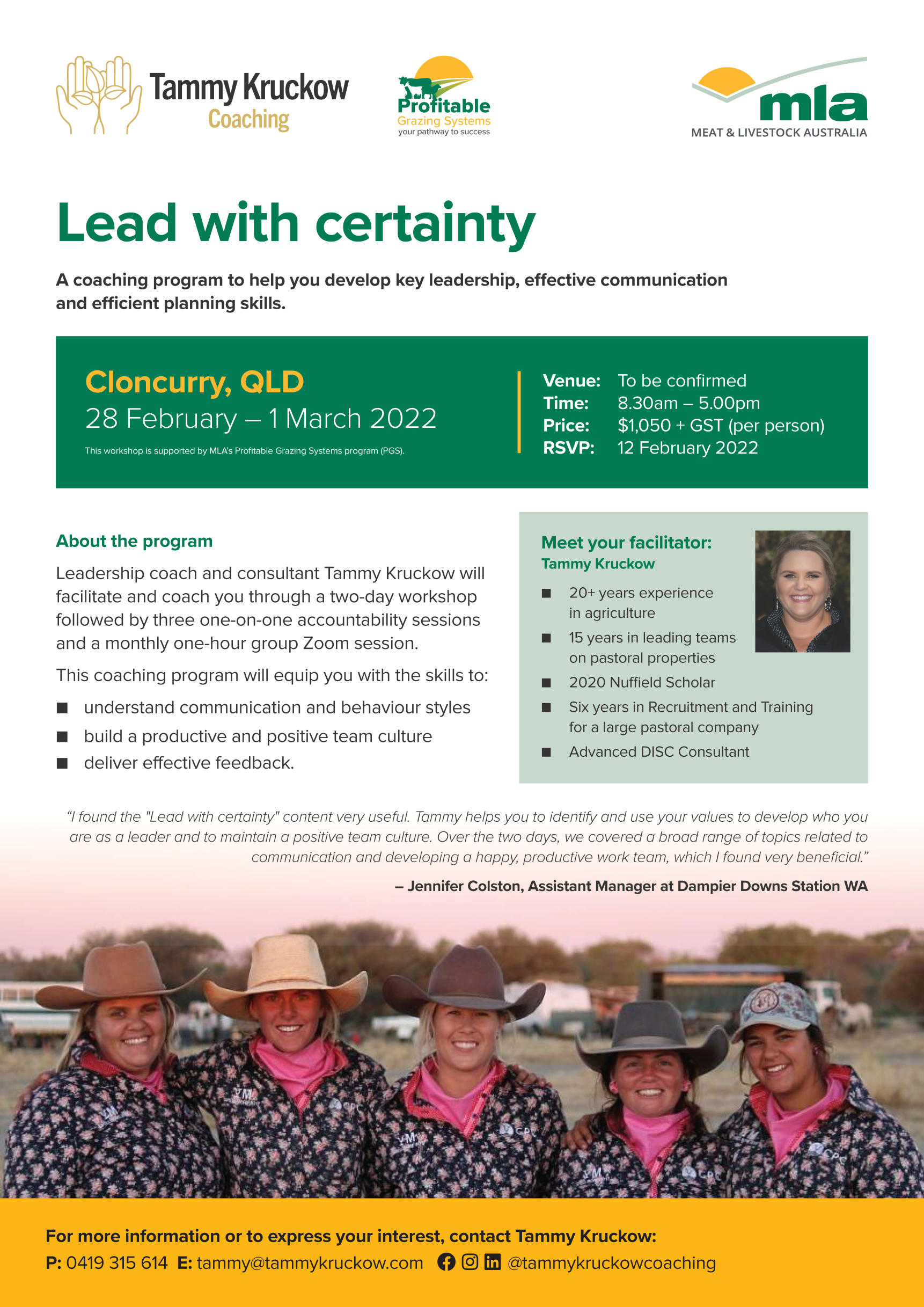 Lead with certainty Cloncurry