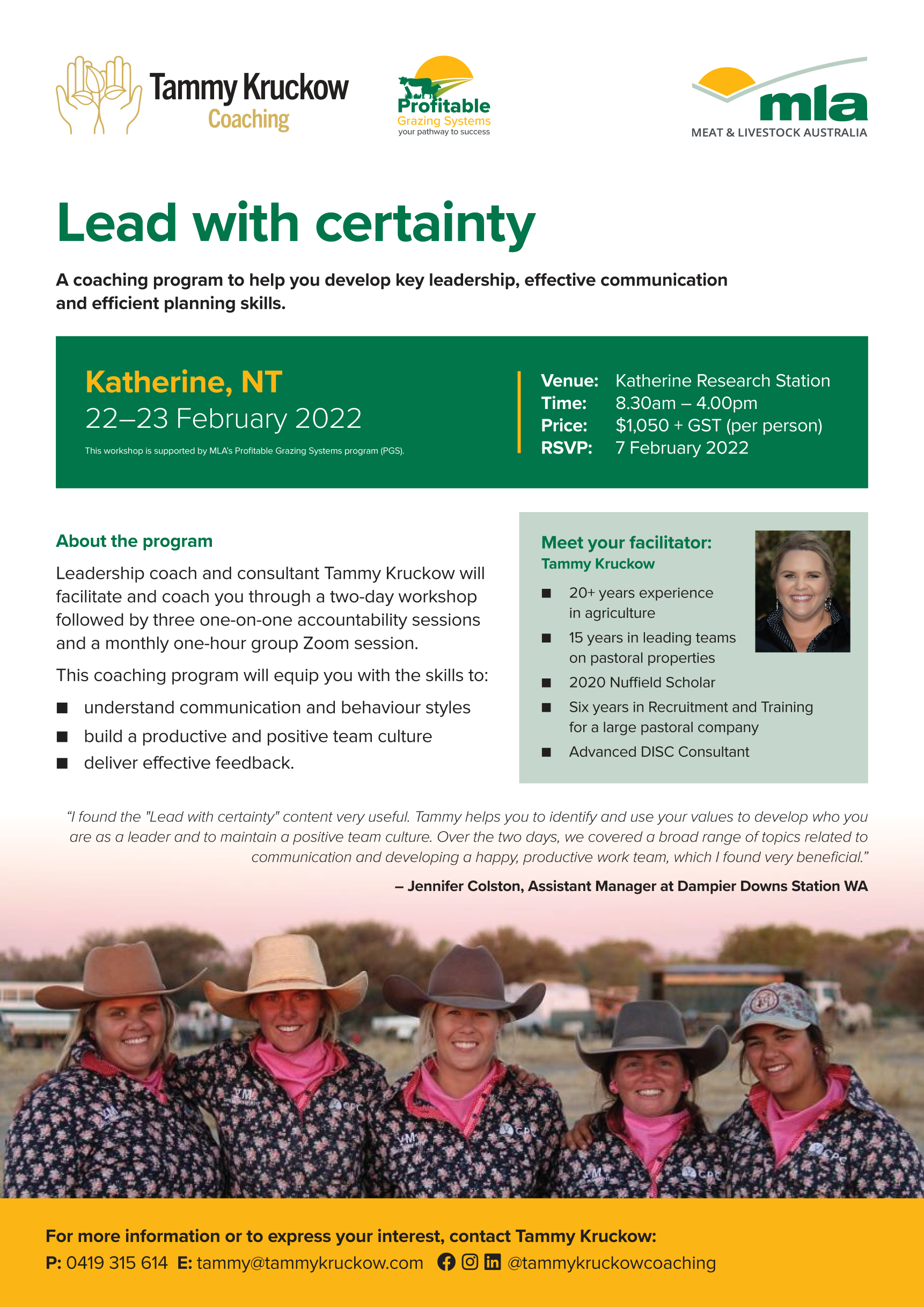 Lead with certainty Katherine