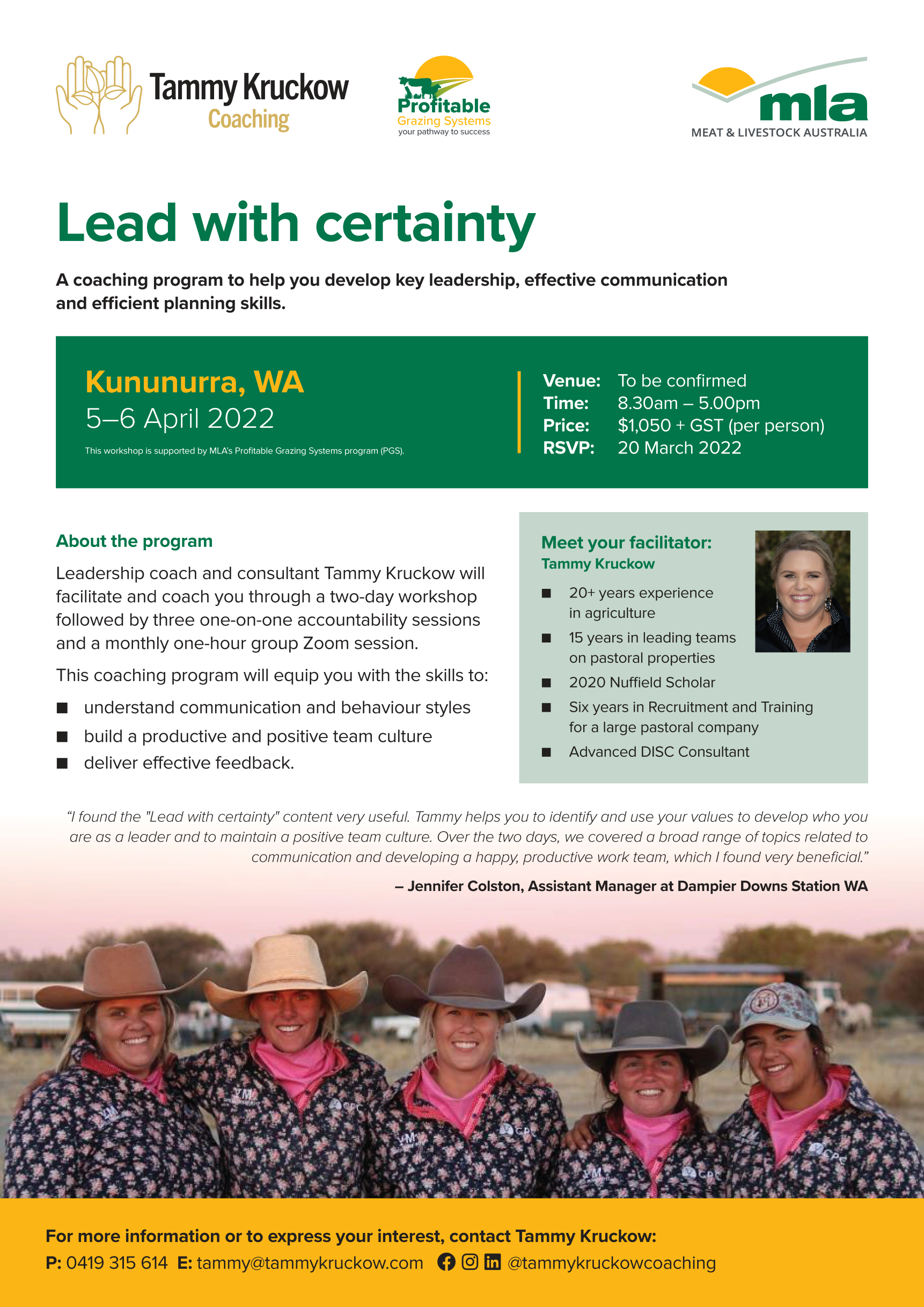 Lead with certainty Kununurra