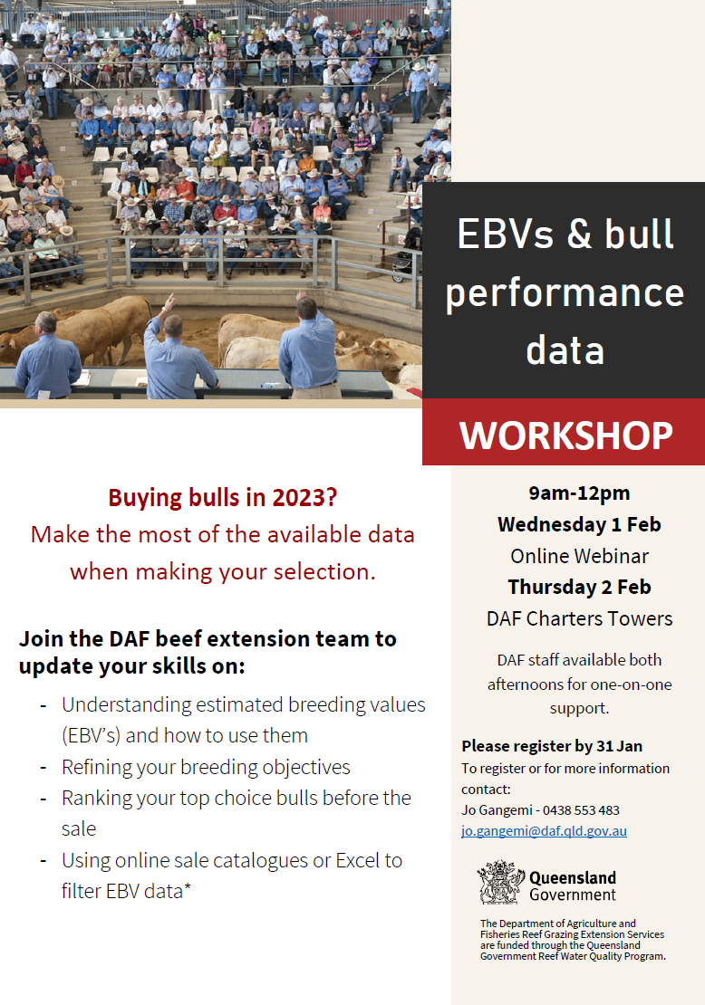 Estimated breeding values and bull performance data workshop, Charters Towers, 2 February