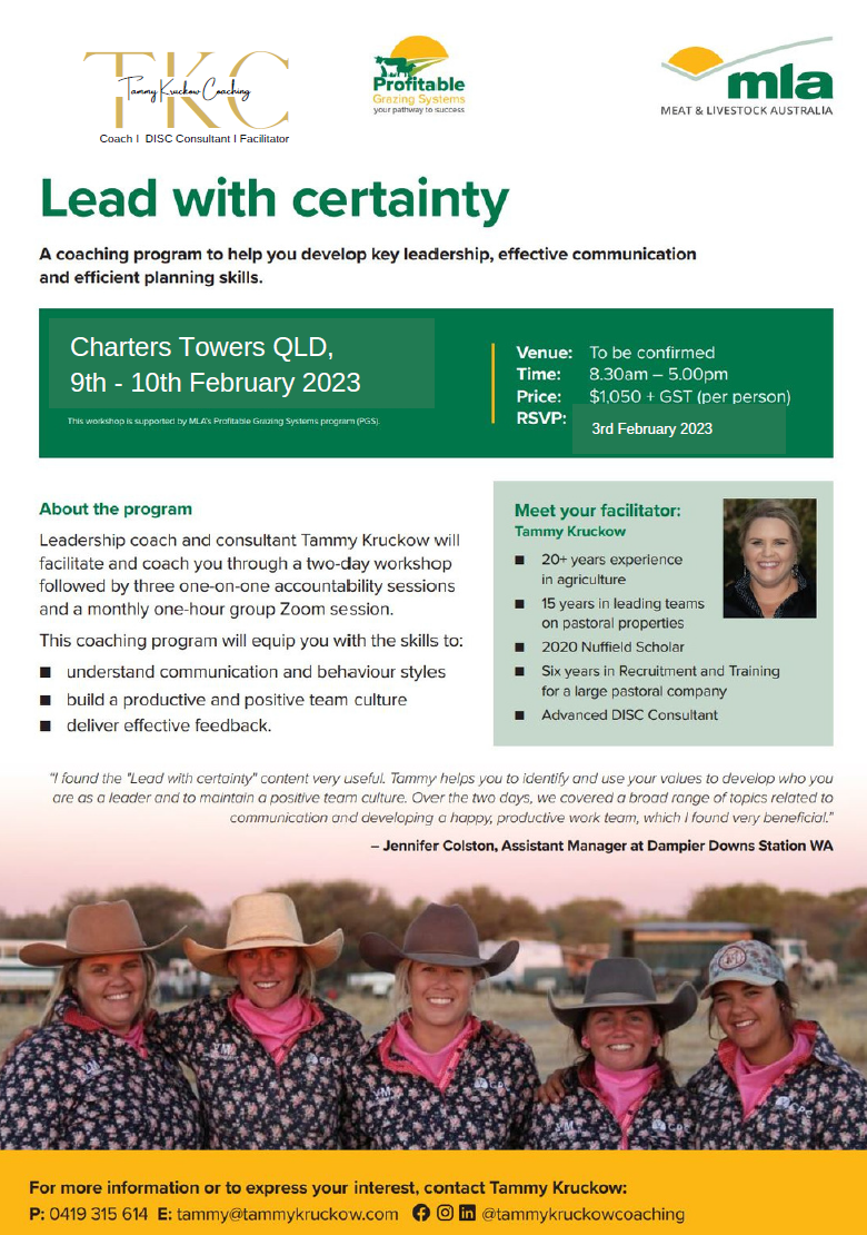Lead with certainty Charters Towers