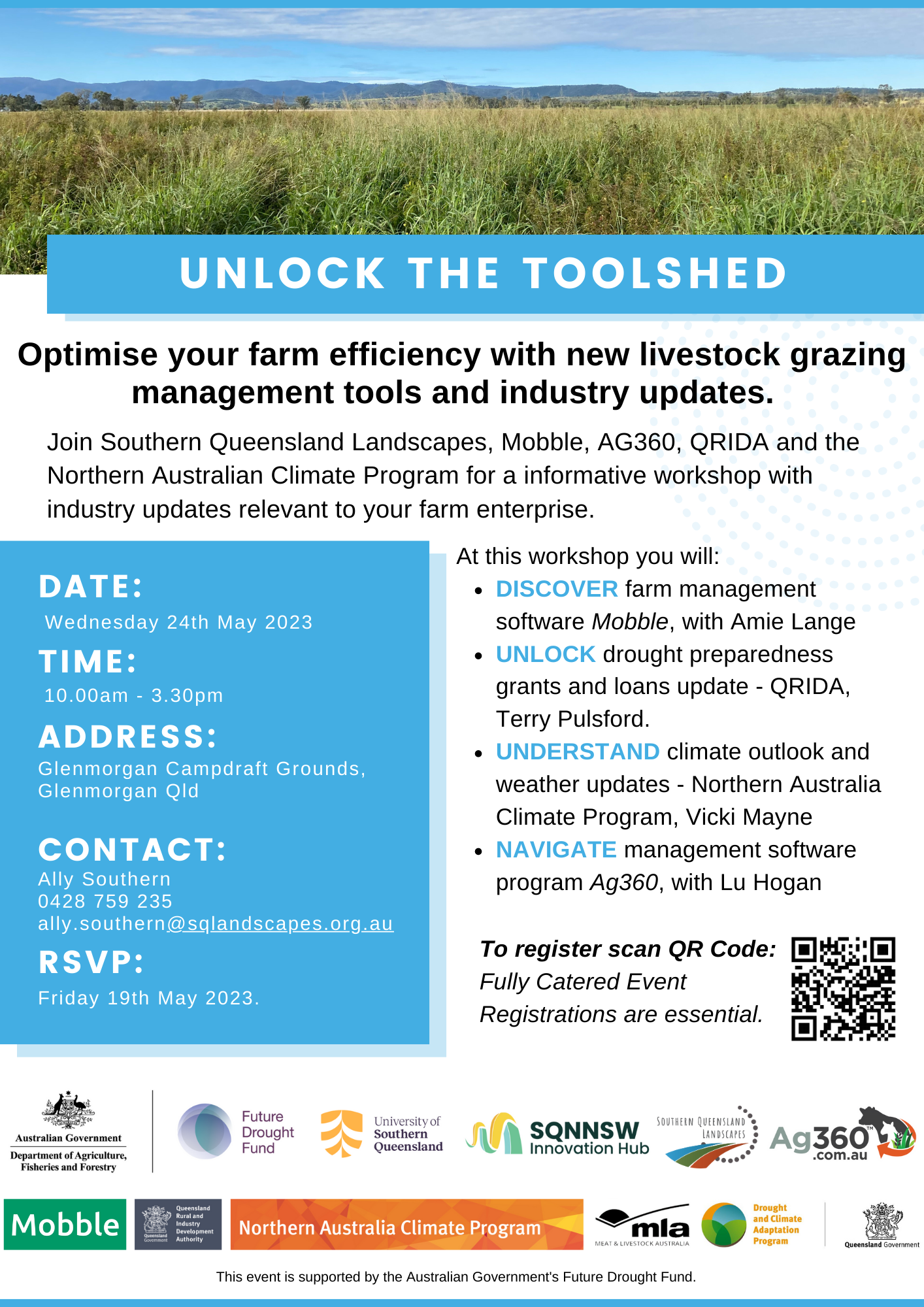Unlock the toolshed event flyer at Glenmorgan