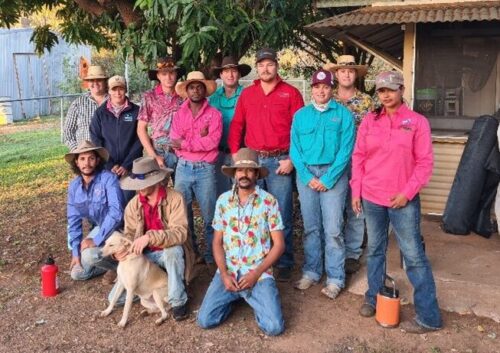 Leadership workshop participants at Napier Downs Station, West Kimberley, with facilitators Tammy Kruckow and Steve Burke 