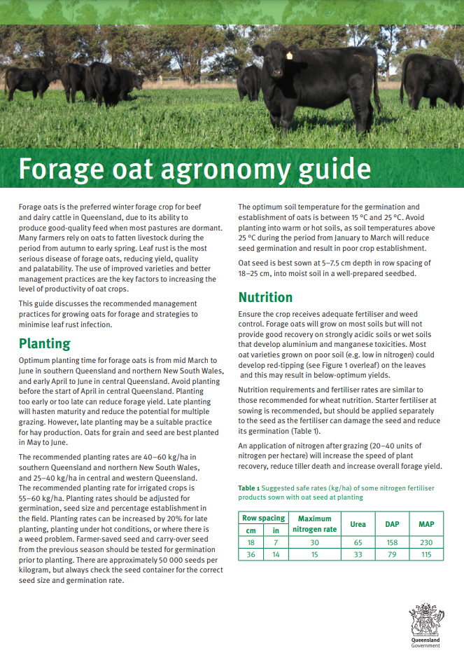 Forage oat agronomy guide pdf 1 MB