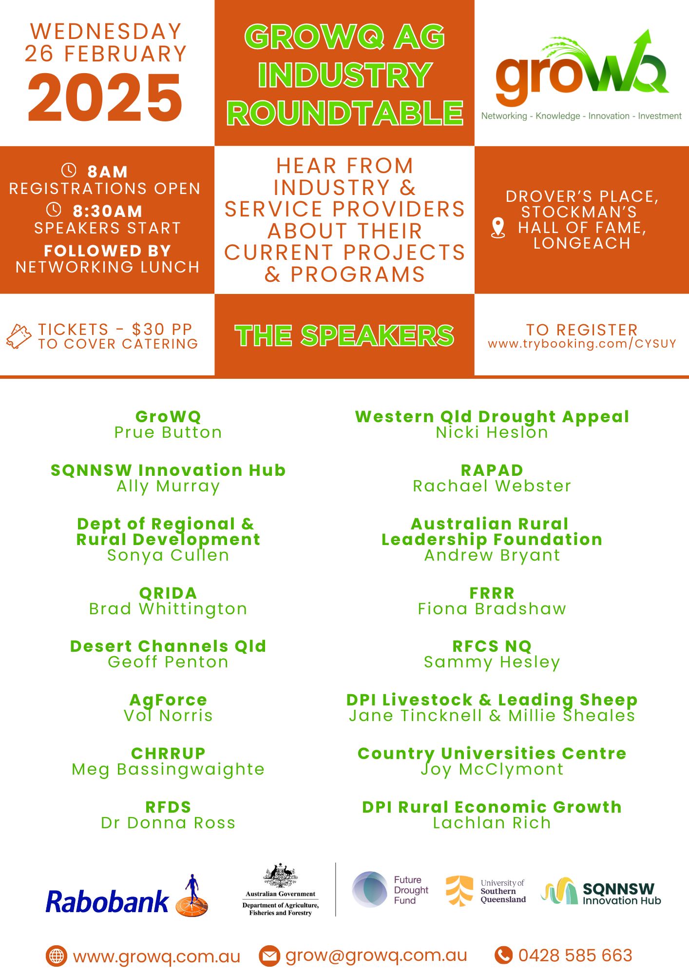 GroWQ industry roundtable flyer