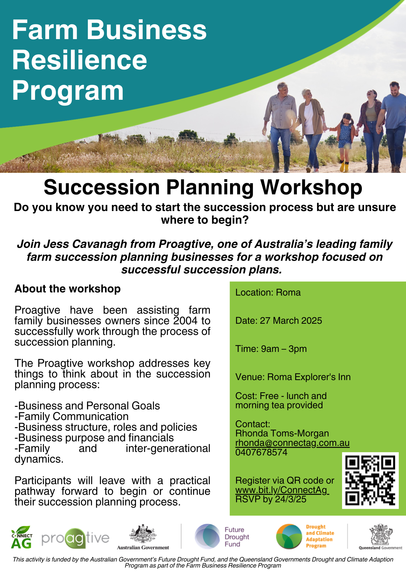 Succession planning workshop Dulacca flyer, 26 March. 