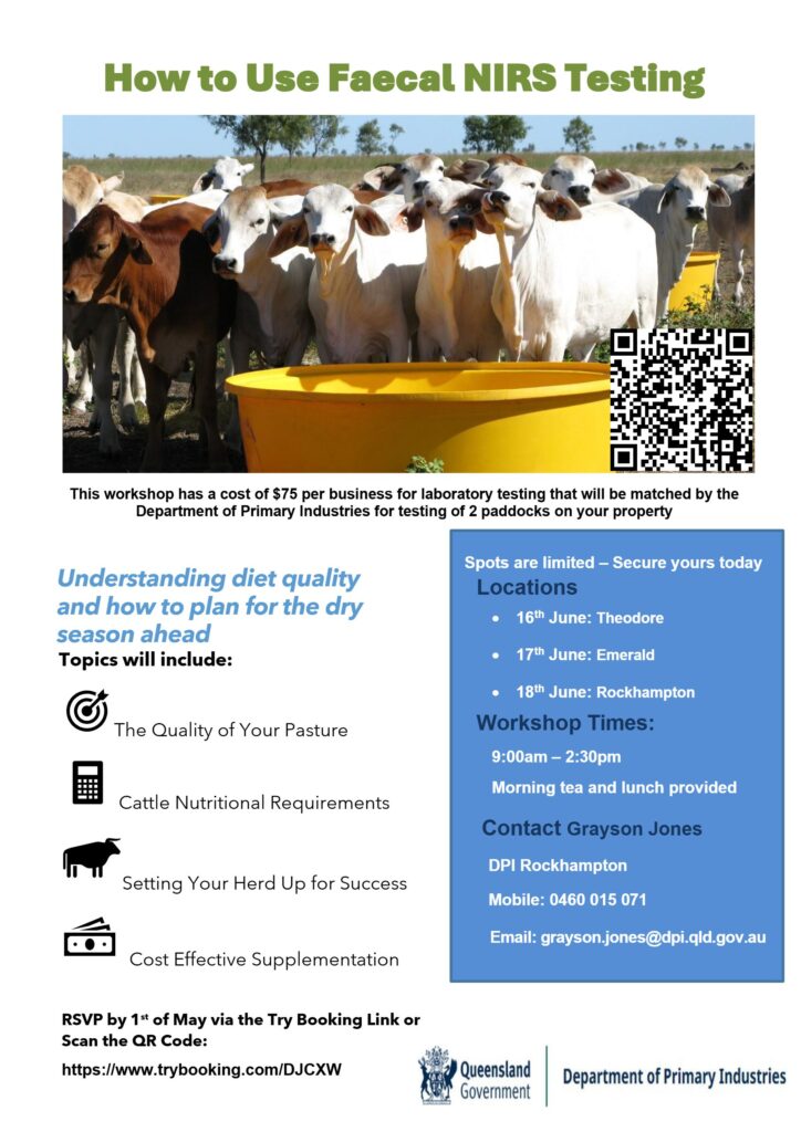 Flyer promoting faecal NIRS workshops in June 2026