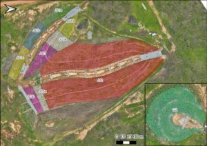 Map of the Jackey Jackey alluvial gully remediation site at Spyglass Research Station.