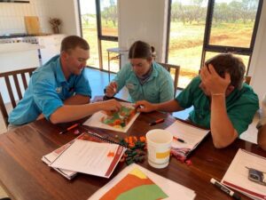 Participants at a rangeland management course participating in an activity