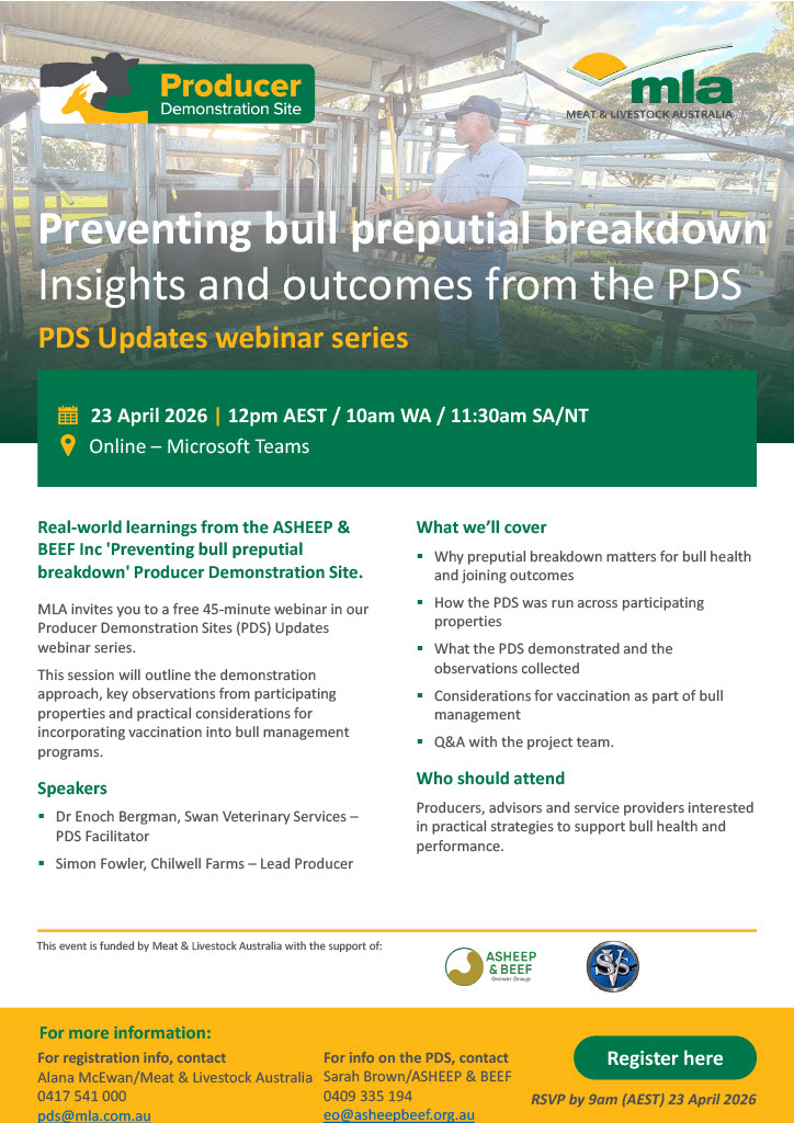 MLA webinar flyer - preventing bull breakdown