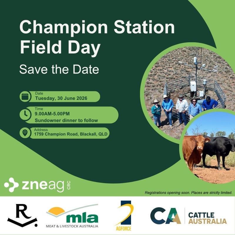 Champion Station Blackall field day save the date flyer