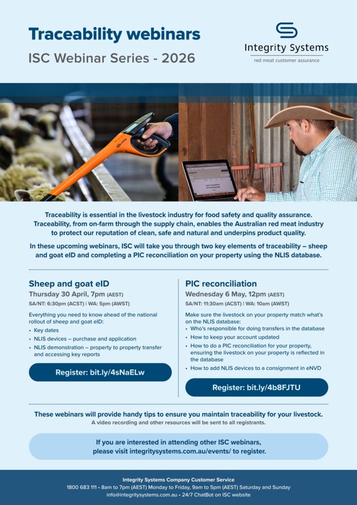 Integrity systems traceability webinar flyer