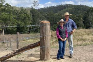 Justin and Bronwyn Tait installing fencing to support grazing management