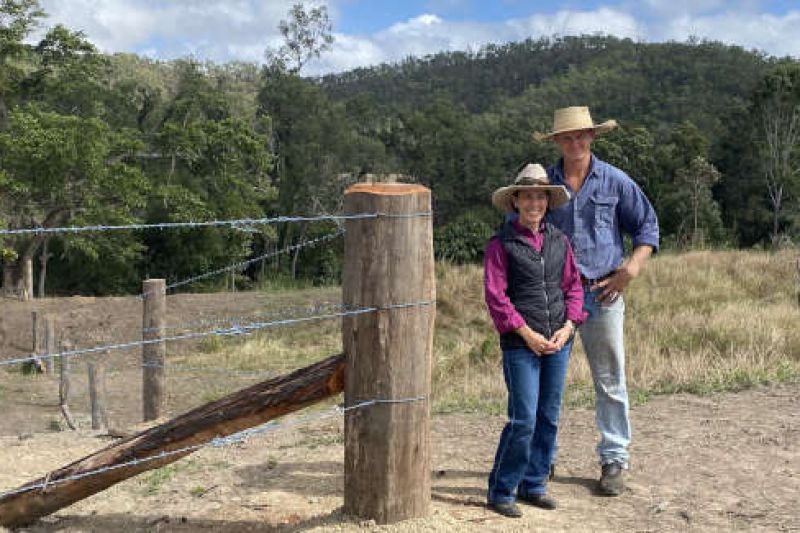 Justin and Bronwyn Tait installing fencing to support grazing management