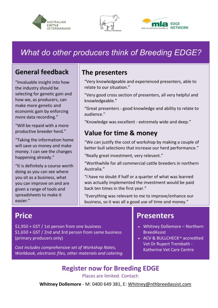 Breeding EDGE Katherine December 2026 workshop flyer - page 2
