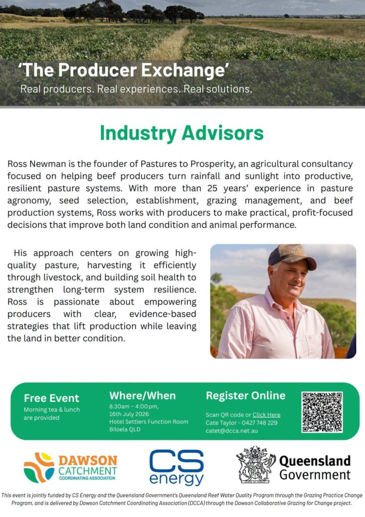 Dawson Catchment Coordinating Association Producer Exchange featuring Ross Newman event flyer