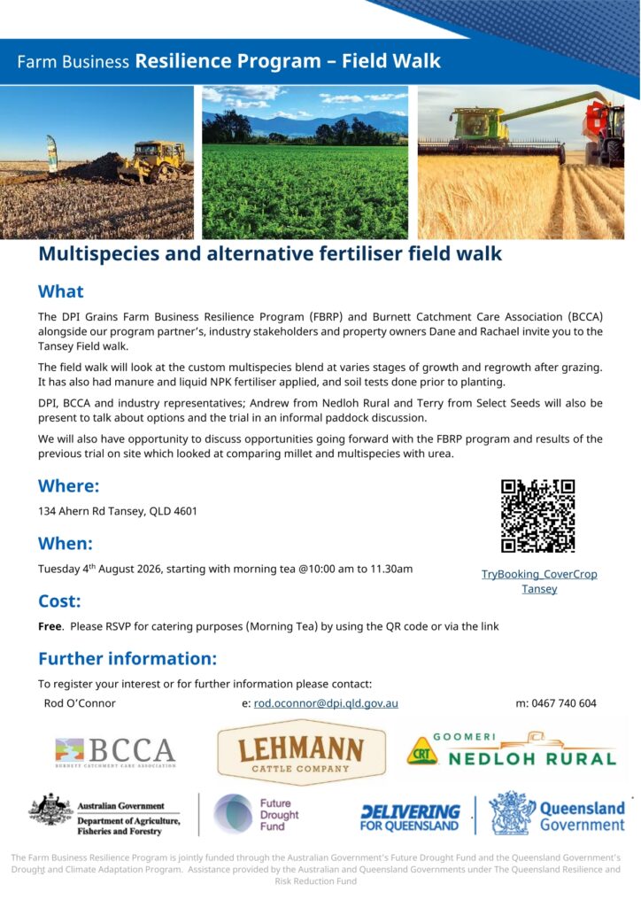 Farm Business Resilience Program Field walk event flyer Aug 2026