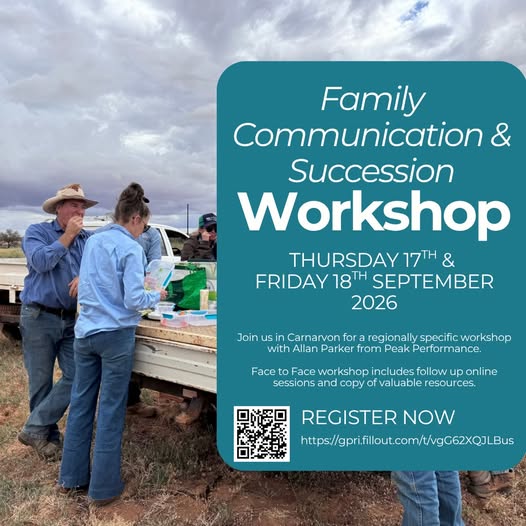 Family communication and succession workshop September 2026 flyer
