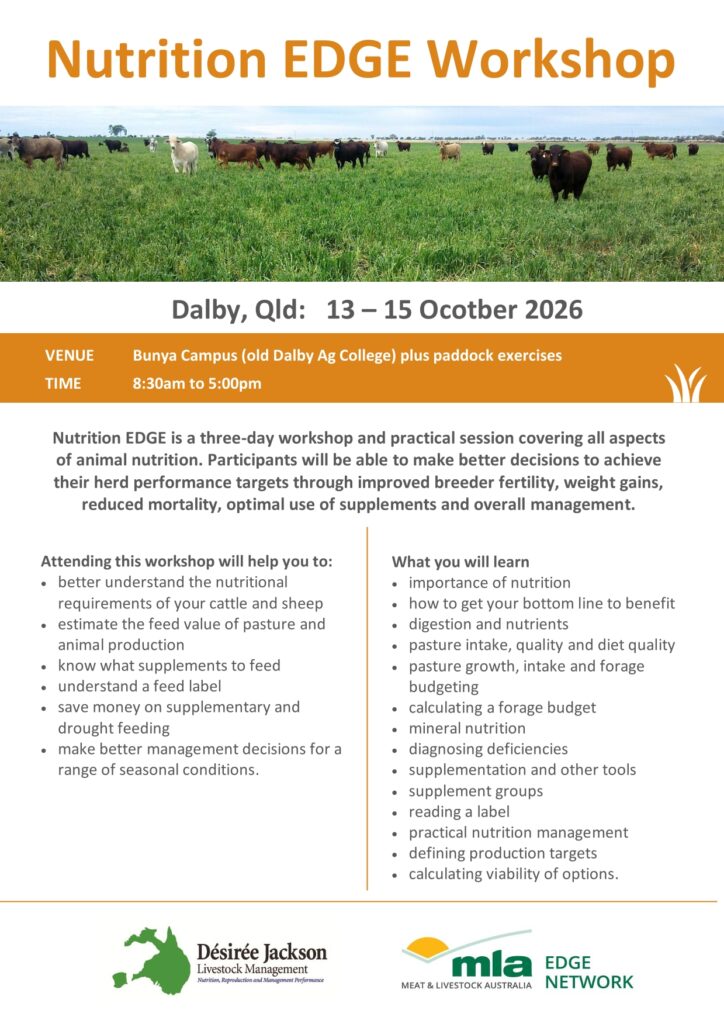 Nutrition EDGE Dalby October 2026 flyer page 1