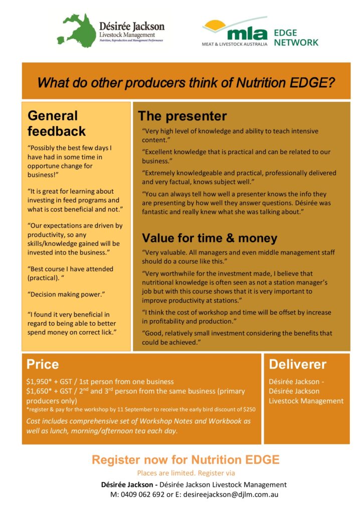 Nutrition EDGE Dalby October 2026 flyer page 2