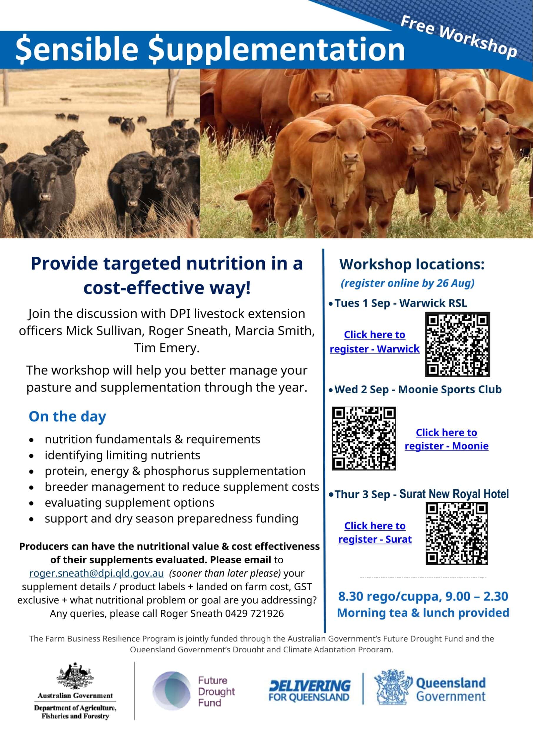 Sensible Supplementation Workshops Flyer