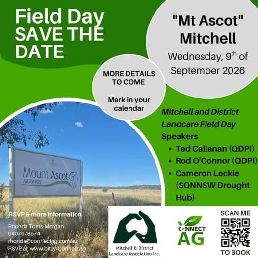 ConnectAg Mitchell and District Landcare Field Day save the date flyer