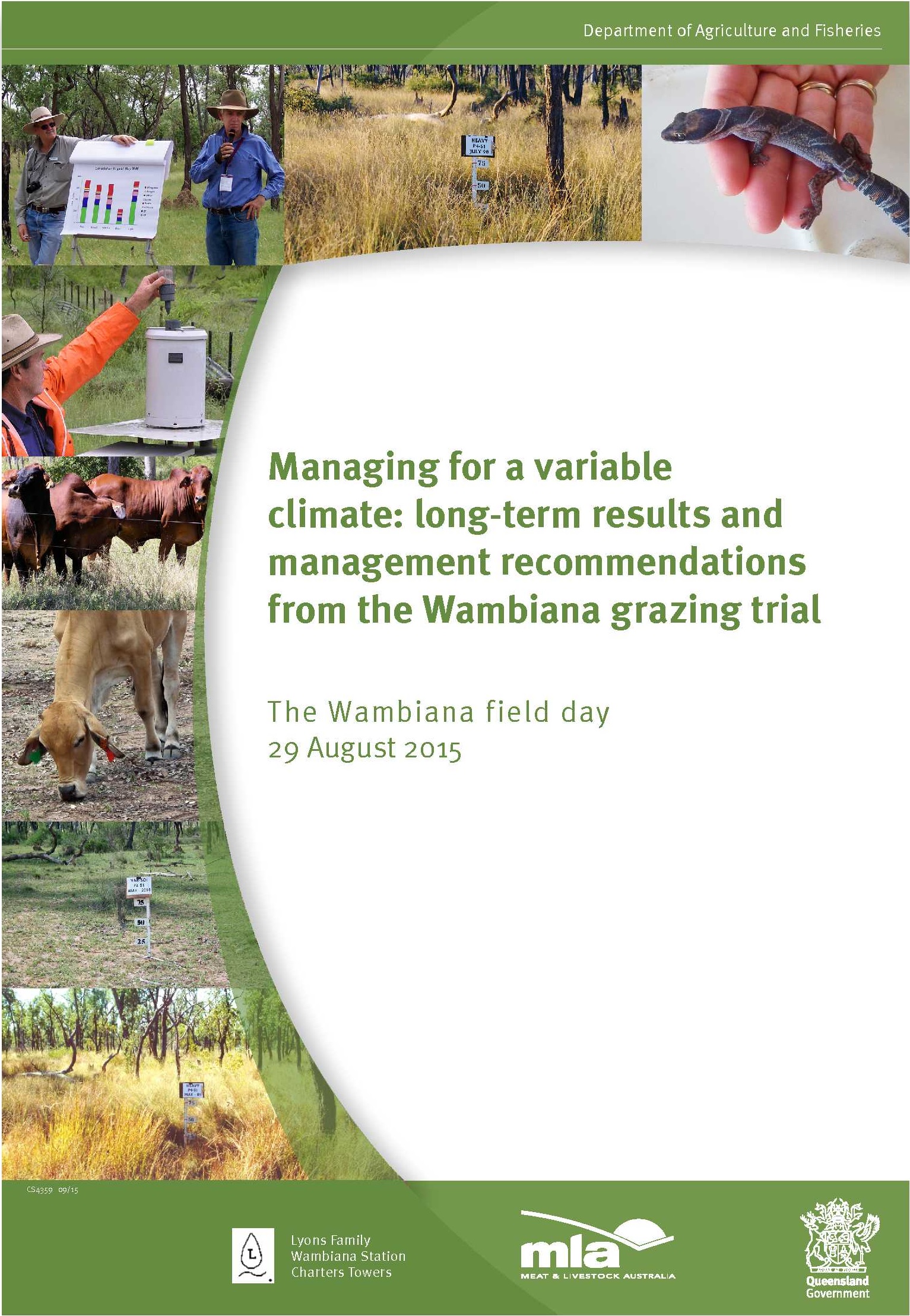 Cover page of 'The Wambiana field day' booklet.